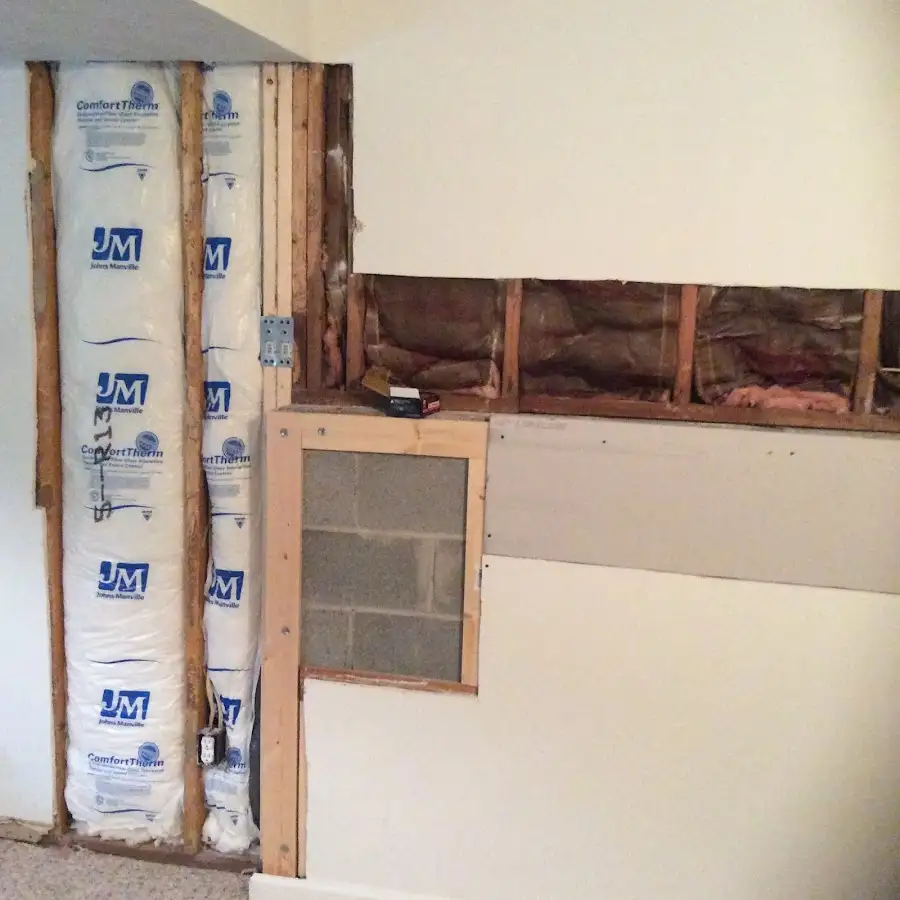 Wall insulation replacement during Basement Flood Cleanup in Glendale